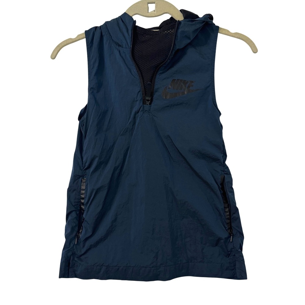 Nike Kids Unisex Sportswear‎ Tech Hypermesh Vest XS Teal Run Hoodie Quarter Zip